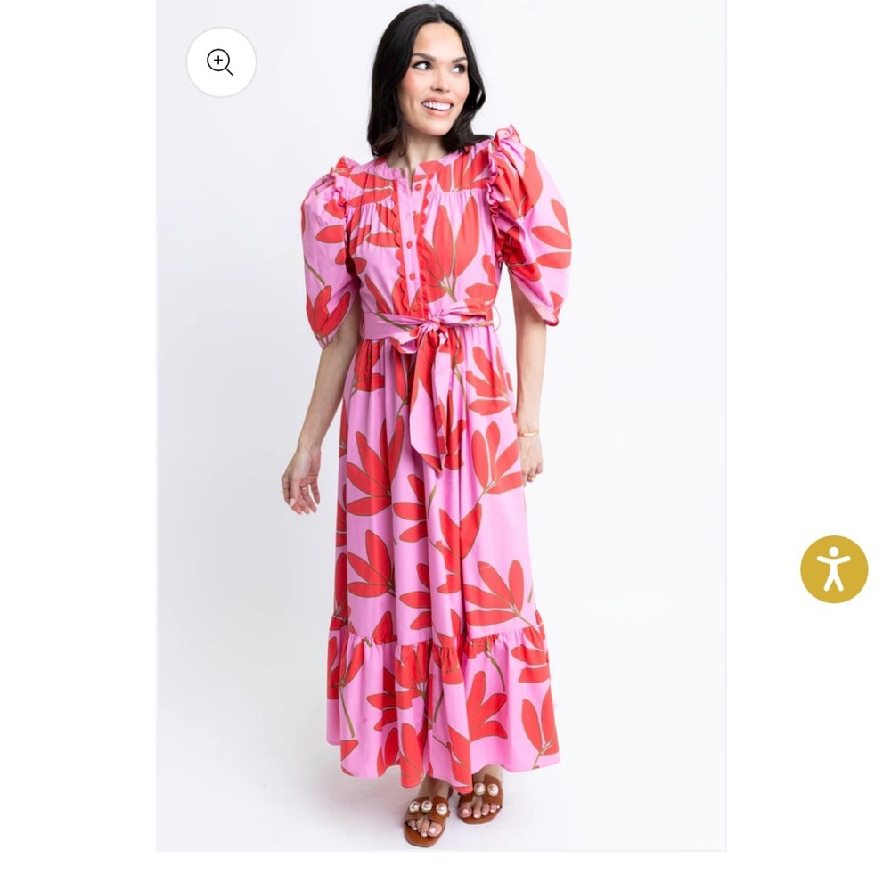 Karlie Palm Floral Tie Dress